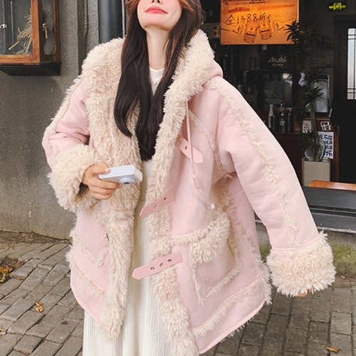 冬の暖かいコート ショートコート 可愛いコート ピンクコート おしゃれ  