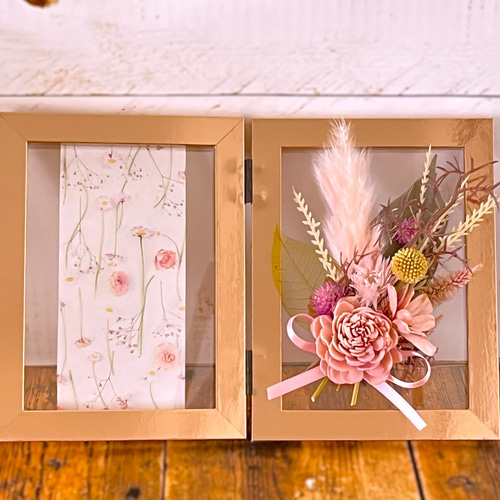 フラワーフォトフレーム ブーケスタイル ピンクS フォトフレーム・写真