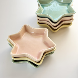六角星のお皿(s) 選べる3色 パーティー 皿 星 プレゼント ピンク 黄色