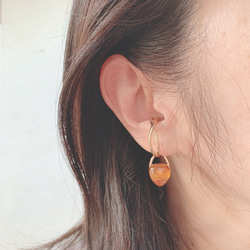 ❤️お得セット❤️ 2way♪ イヤーカフ & カフチャーム　　　ゴールド  べっ甲フープ　両耳用♪ 3枚目の画像