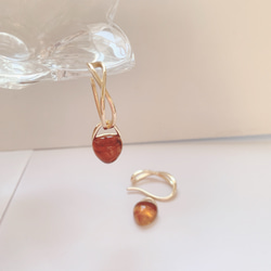 ❤️お得セット❤️ 2way♪ イヤーカフ & カフチャーム　　　ゴールド  べっ甲フープ　両耳用♪ 2枚目の画像