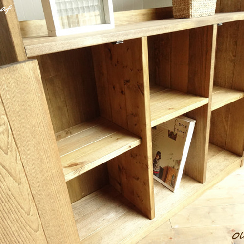 サイズオーダー可！2枚大扉キャビネット○ナチュラルブラウン天然木