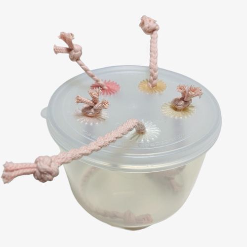 モンテッソーリ知育玩具】引っ張りひも くすみピンク おもちゃ・人形