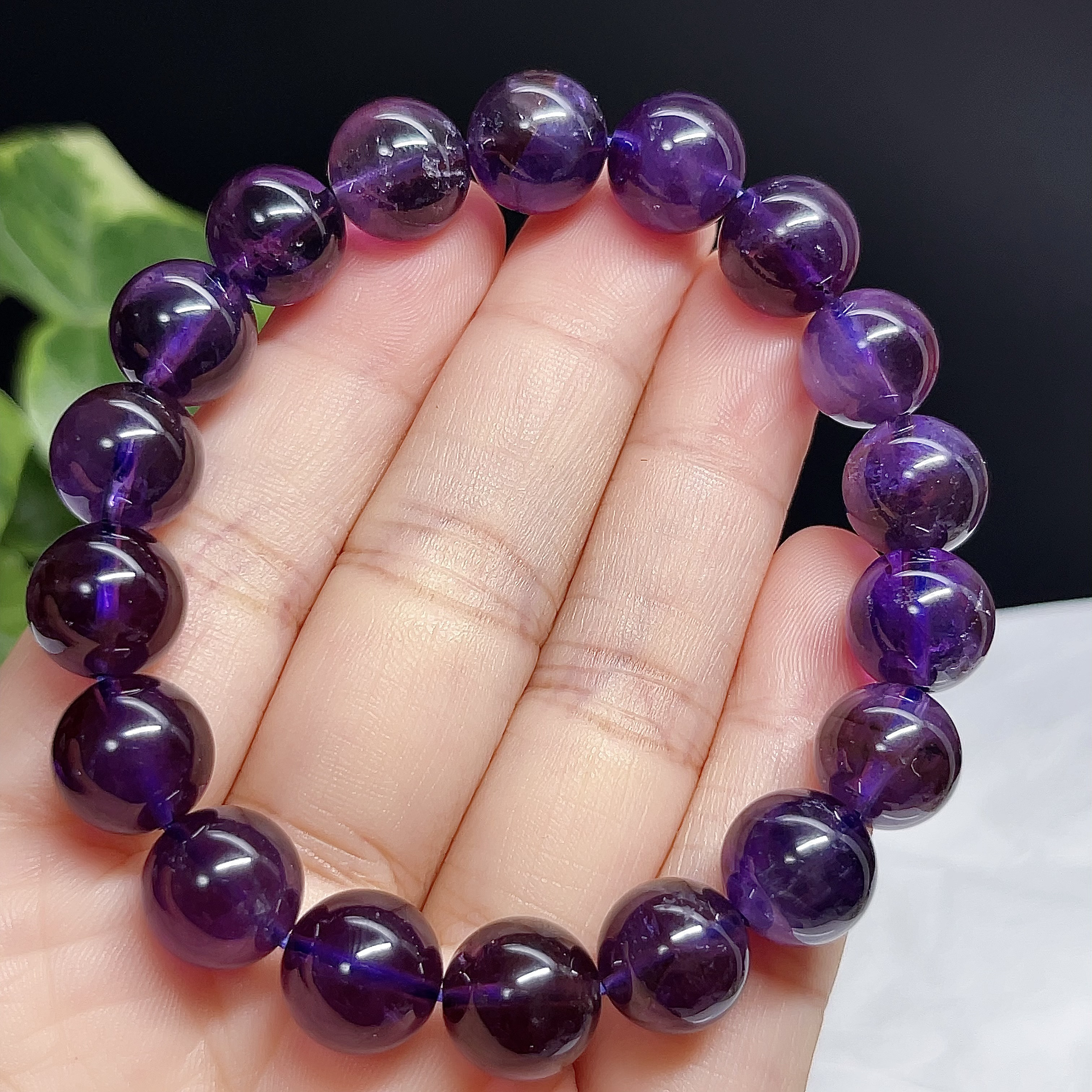❣️感謝BIGセール❣️アメジスト　紫水晶　ディープパープル　アメシスト　ブレスレット  【超美品】  2
