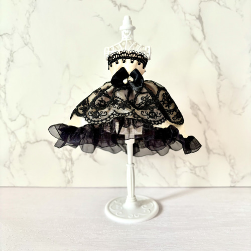 受注制作】シャンパンゴールドの2wayドレス ※リカちゃん・ブライス