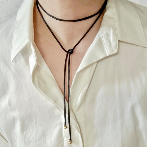 コードネックレス チョーカー サテンコード 紐 ステンレス アレルギー