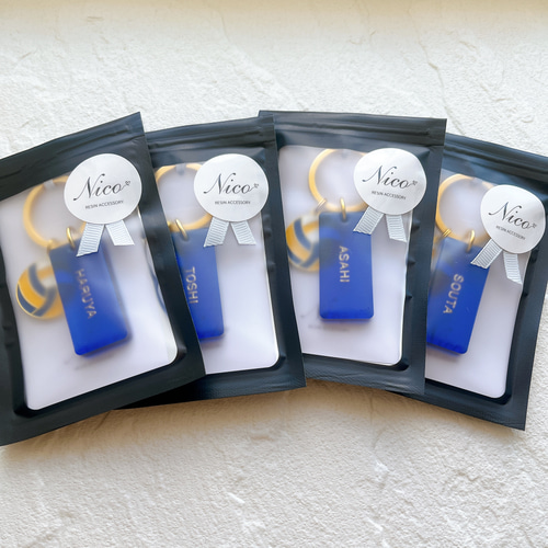 名入れ 文字入れ】バレーボール＊部活キーホルダー＊レジン