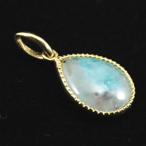 K18YG パライバトルマリンインクォーツ ペンダントトップ リバーシブル