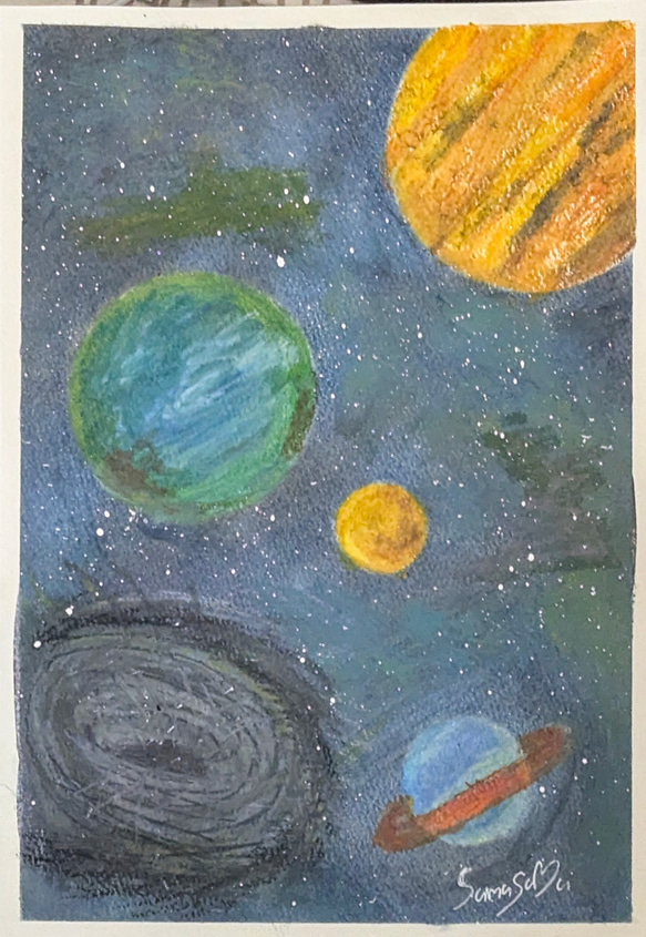 Oil pastel/オイルパステル/パステル画/原画/風景画/A4/一点物
