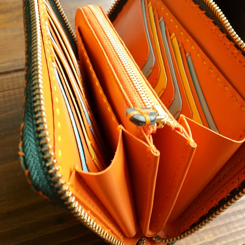 小さな長財布にカードいっぱい（フォレストオレンジ） 長財布 ますみ