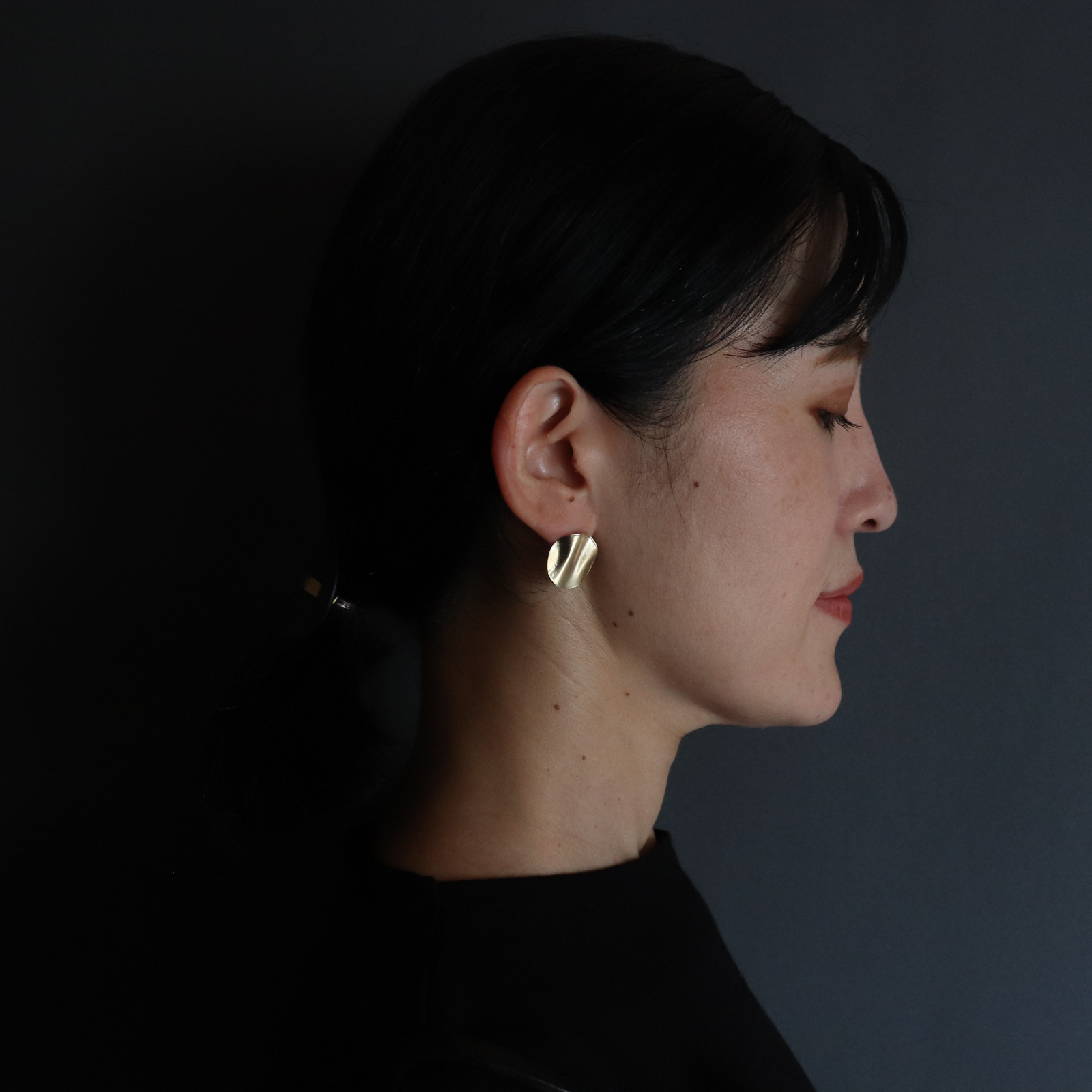 freckle.【minamo水面brass】S/真鍮/ピアス/受注制作/小さい/小さめ/丸ピアス/ニュアンスピアス