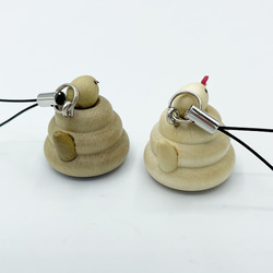 干支 巳 まる~い 木製ストラップ 蛇【白へび、緑へび】干支 11枚目の画像