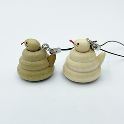 干支 巳 まる~い 木製ストラップ 蛇【白へび、緑へび】干支 9枚目の画像