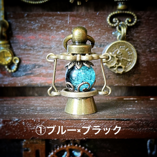 ミックスカラー ランタン スチームパンク ペンダント ネックレス