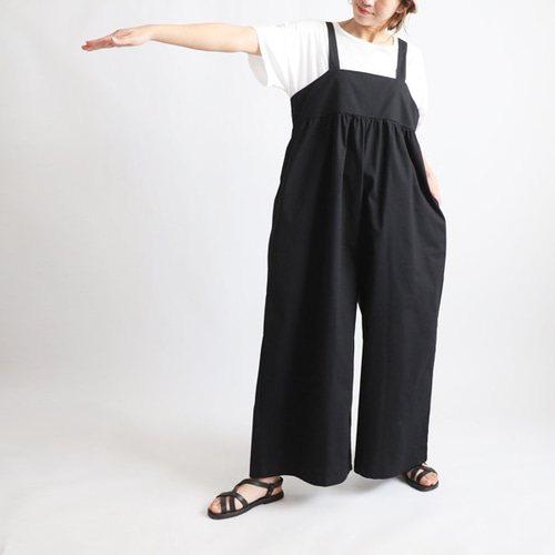 ラスト4 夏／最終SALE 後ろリボン サロペット ワイド