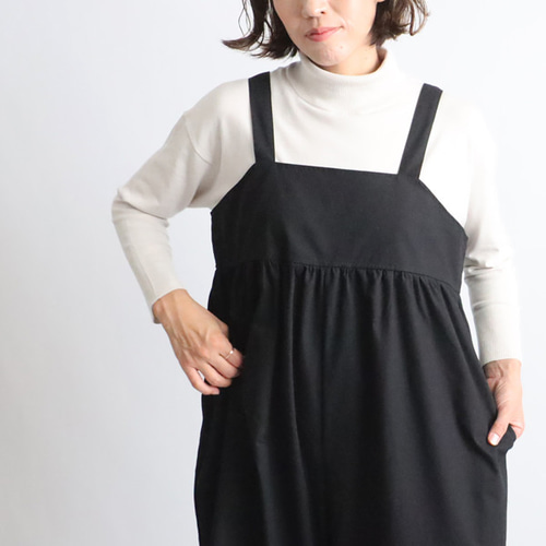 ラスト1 最終SALE 後ろリボン サロペット ワイド パンツ