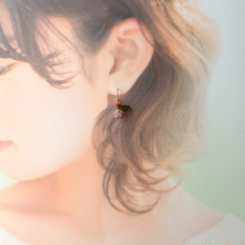 SALE【1点のみ】A64【実りの秋】木の実のアンティークピアス