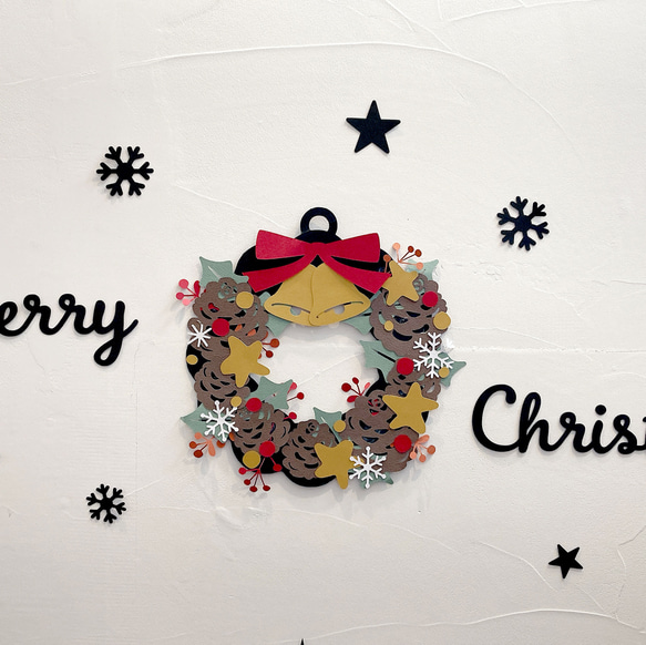 クリスマスリース製作キット②壁面飾り 壁面製作 〜ペーパークラフトで