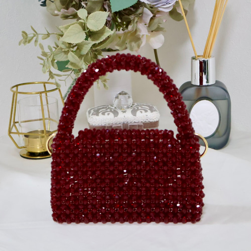MARY FRANCIS パーティーバッグ タグ付 ビーズ ラインストーン セール】ビーズ刺繍2wayミニパーティーバッグ（ハンドバッグ