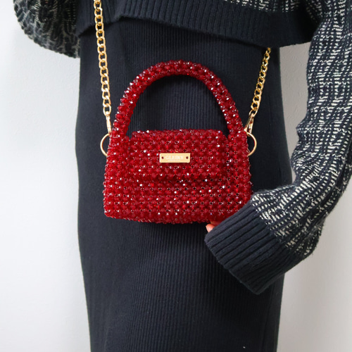 crimson】ビーズバッグ （small） ショルダーバッグ taeratte 【GLEIRY