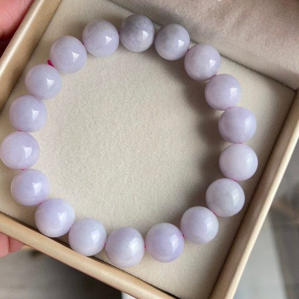天然 A貨 ラベンダー 翡翠 ヒスイ 本ヒスイ ブレスレット 11.5mm  