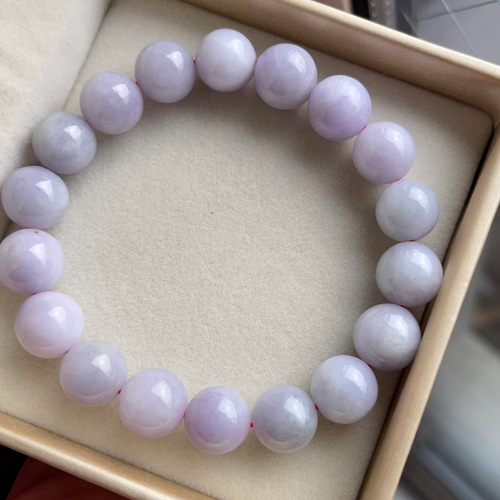 天然 A貨 ラベンダー 翡翠 ヒスイ 本ヒスイ ブレスレット 11.3mm  