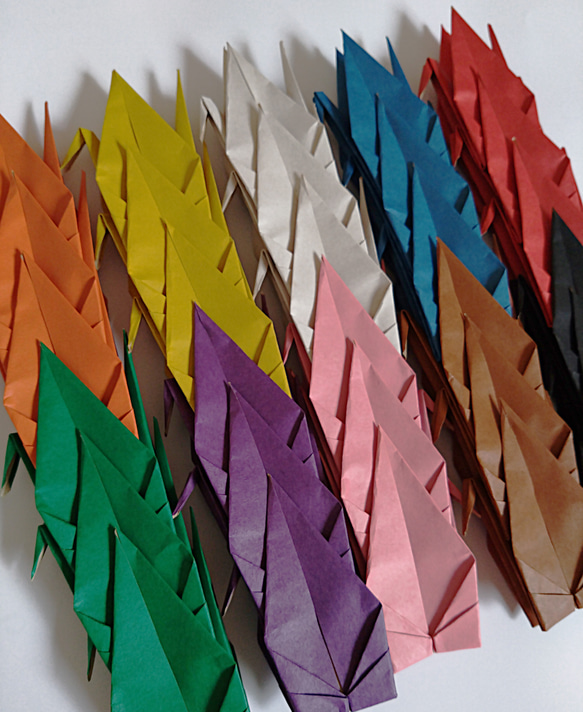 15cm折紙使用 折り鶴【首折り】クラフト用紙 30羽 その他素材 鶴の羽