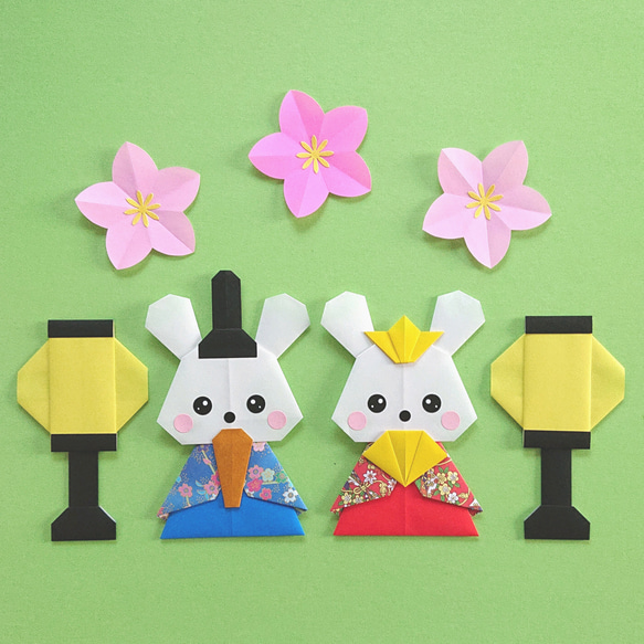 折り紙】うさぎのおひなさまセットA｜ひな祭り・桃の節句 ひな人形・雛
