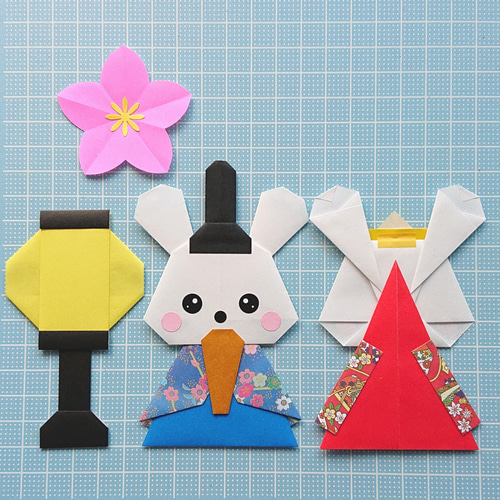折り紙】うさぎのおひなさまセットA｜ひな祭り・桃の節句 ひな人形・雛