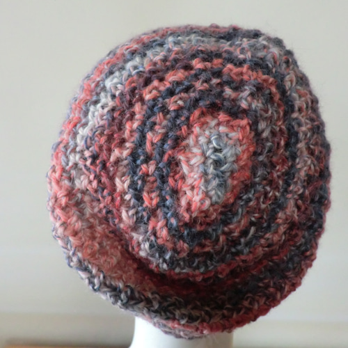 毛100％のニット帽子 赤系ミックス ニット帽・ビーニー kikikoko 通販