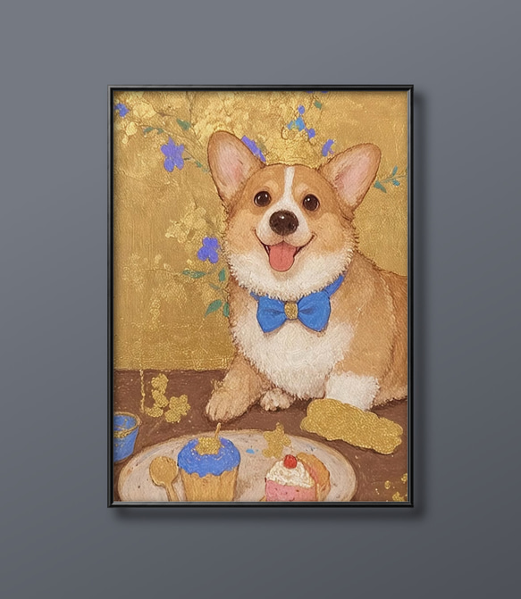 絵　犬 アートフレーム レイモン・サビニャック 「環境保護ポスター 4匹の犬