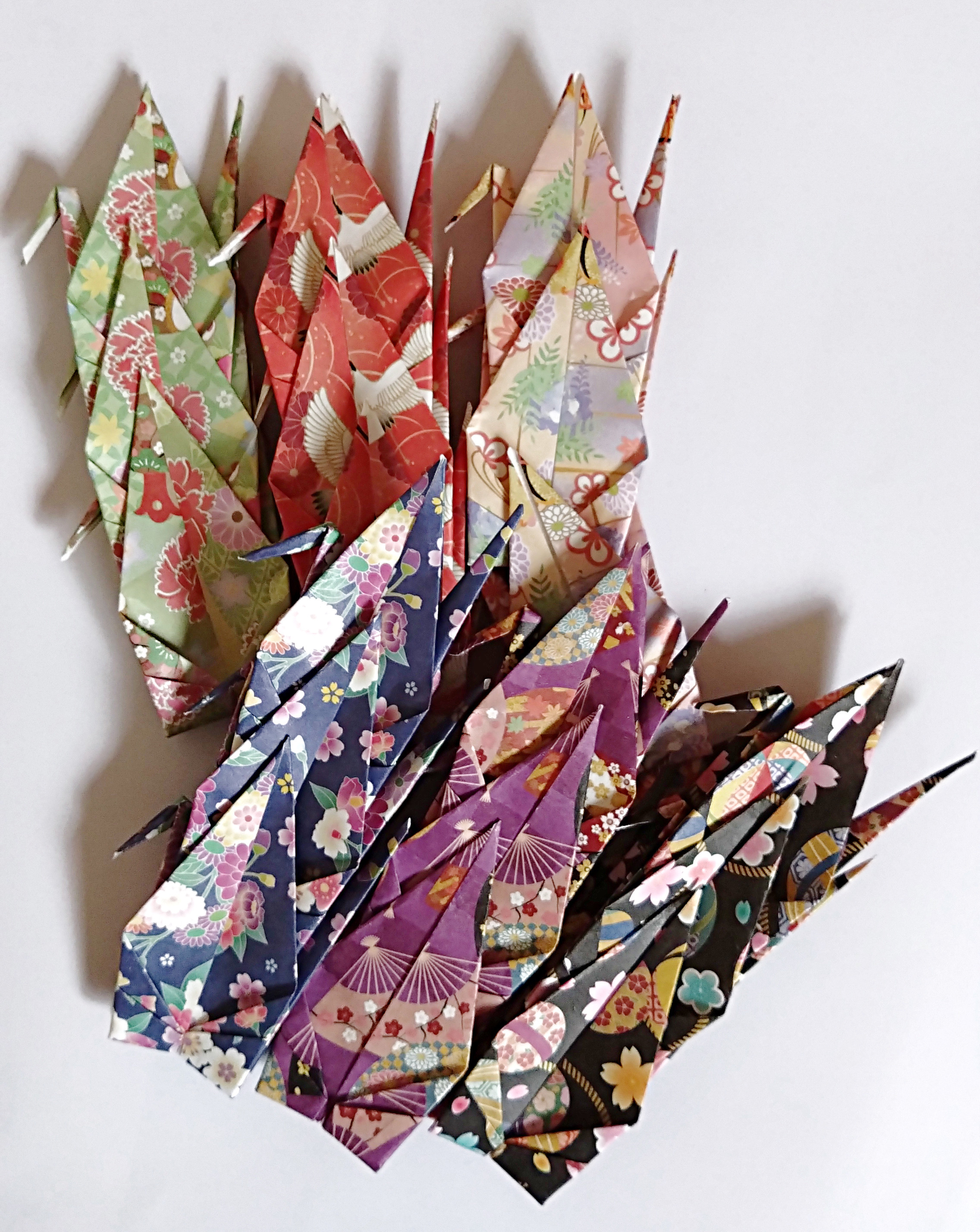 蒼衣　折り鶴15×15cm 蒼衣 折り鶴15×15cm 五頭鶴の折り方 - YouTube