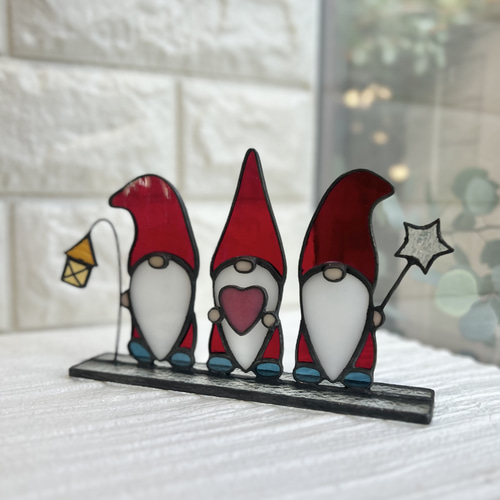 ステンドグラス】クリスマスノームのオーナメント その他