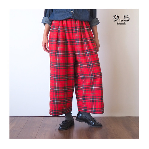 ワイドパンツ タータンチェック(レッド) キュロット・ワイド ワイドパンツ タータンチェック(レッド) キュロット・ワイド