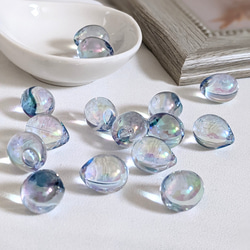 ドロップ ビーズ オーロラ アソート 15㍉ 20個 しずく オーロラ 透明 パーツ 2枚目の画像