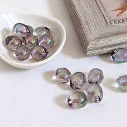 ドロップ ビーズ オーロラ アソート 15㍉ 20個 しずく オーロラ 透明 パーツ 6枚目の画像