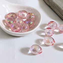 ドロップ ビーズ オーロラ アソート 15㍉ 20個 しずく オーロラ 透明 パーツ 4枚目の画像