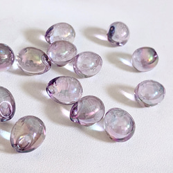ドロップ ビーズ オーロラ アソート 15㍉ 20個 しずく オーロラ 透明 パーツ 5枚目の画像