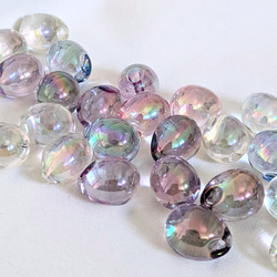 ドロップ ビーズ オーロラ アソート 15㍉ 20個 しずく オーロラ 透明 パーツ 1枚目の画像