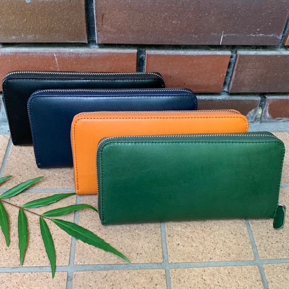 栃木レザーラウンド財布 内部 姫路レザー 本革 大容量 レディース