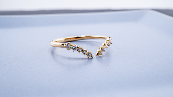 K18 天然ダイヤモンド フォークリング G-001 指輪・リング Atelier