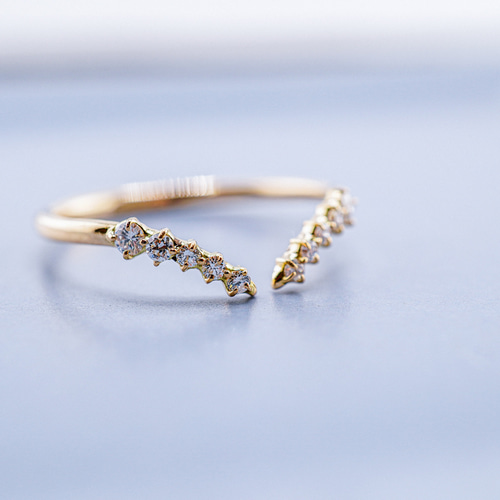 Ｋ18フォークリング k18 リング レディース パール ダイヤモンド フォークリング