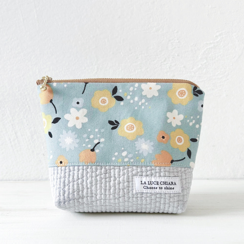 ファスナーポーチ♡昭和レトロ オシャレワンちゃん 水色 16cmファスナー他7点 c3ac1bf8c2192b2117b9a39a424b48