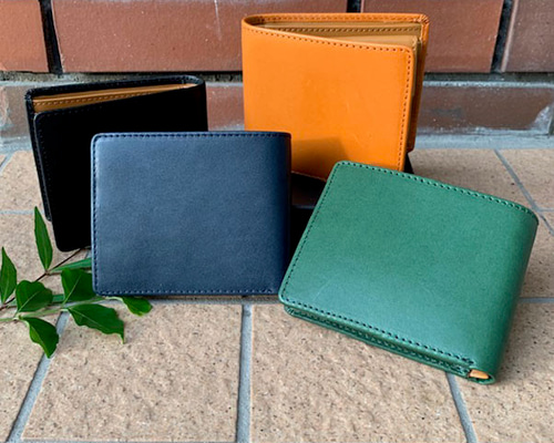 栃木レザー二つ折り財布 内部 姫路レザー 本革 カード大容量