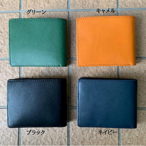 栃木レザー二つ折り財布 内部 姫路レザー 本革 カード大容量