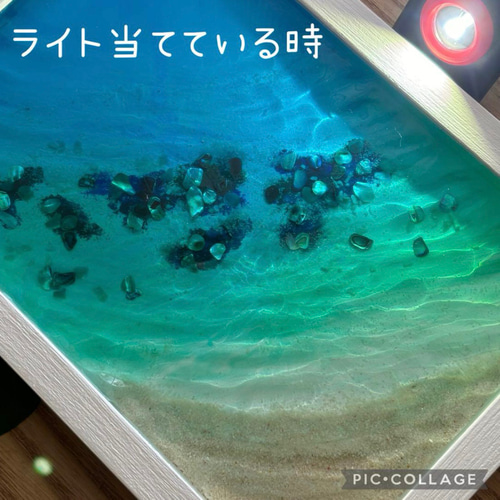 サンゴ礁が見える海 レジンアート オーシャンアート 海アート
