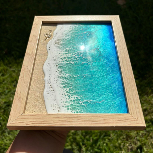 レジンアート　海　枠付き　43×23cm 枠付きNo.135 レジンアート海枠付き43×23cm 枠付きNo.135