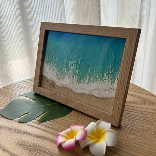 フォトフレーム付きでお手軽オーシャンアート レジン 海アート 2L判