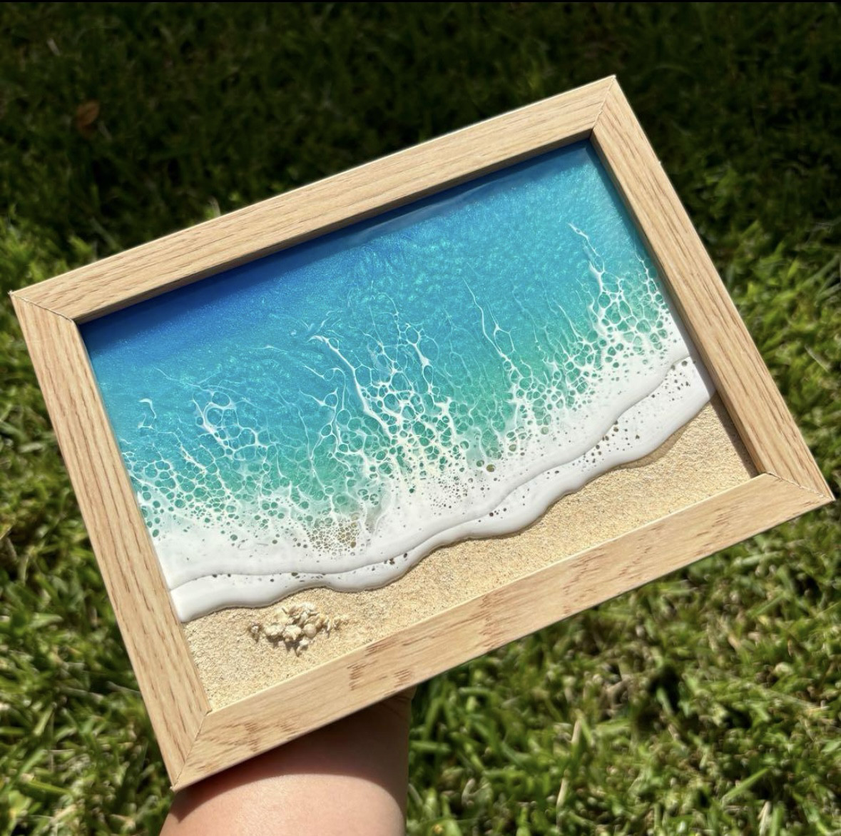 レジンアート　海　枠付き　43×23cm 枠付きNo.135 レジンアート海枠付き43×23cm 枠付きNo.135