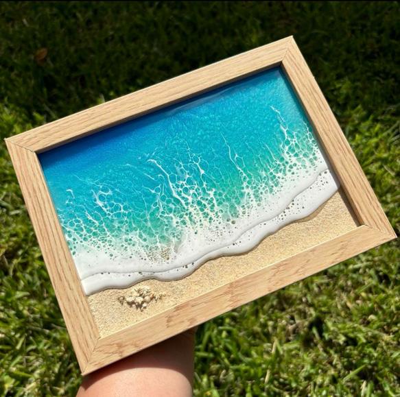 フォトフレーム付きでお手軽オーシャンアート レジン 海アート 2L判